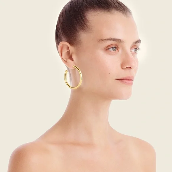 New JCREW Gold Hoop Earrings - Picture 2 of 3
